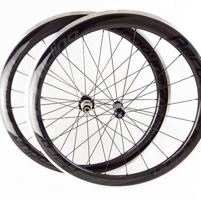 Ultralight 50mm depth 700C road bicycle carbon alloy wheel clincher 23mm width with Powerway hub bicycle wheelset